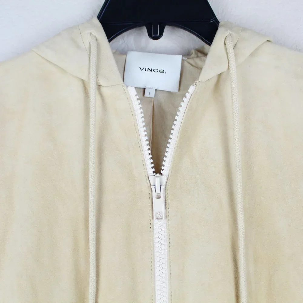 NWT Vince Suede Zip Hooded Jacket | Luxury Casual Outerwear